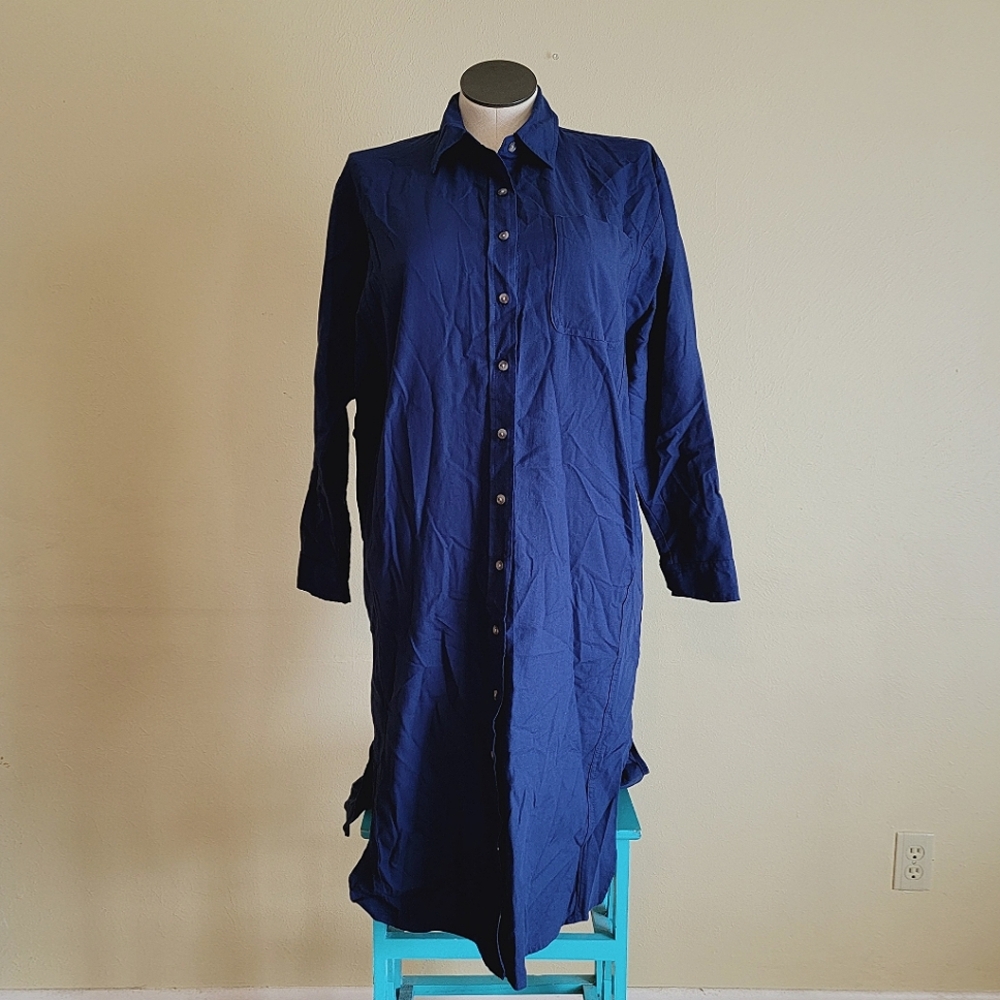 Universal Thread | Women's Shirt Dress  Long Sleeve Button Down Navy 100% Cotton